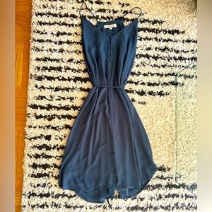 LOFT Blue Grey Midi Dress (size M)